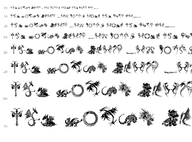 Tribal Dragons Tattoo Designs font waterfall